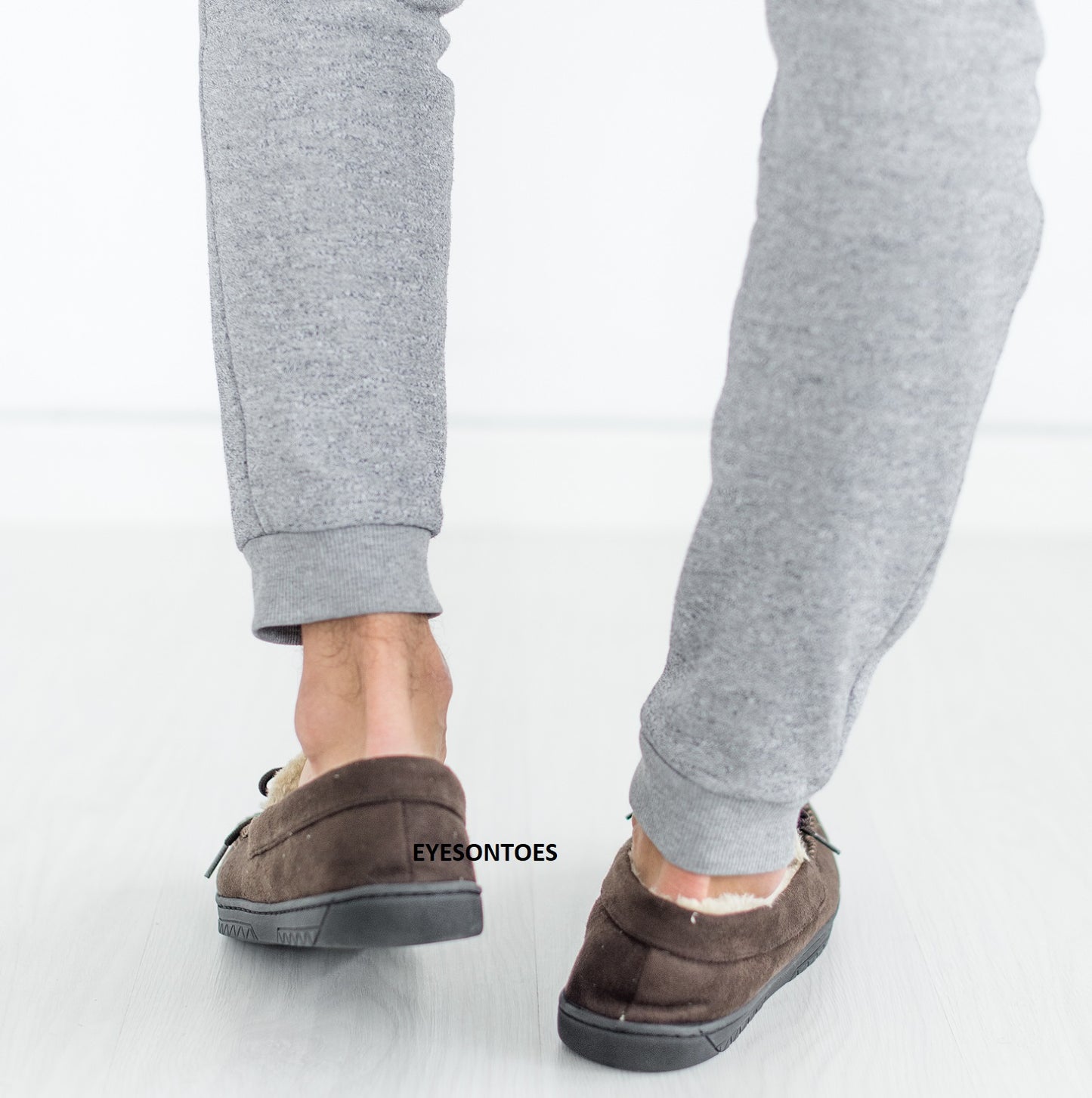 Men’s Fleece-Lined Moccasin Slippers – Warm Winter House Shoes with Hard Sole, UK Sizes