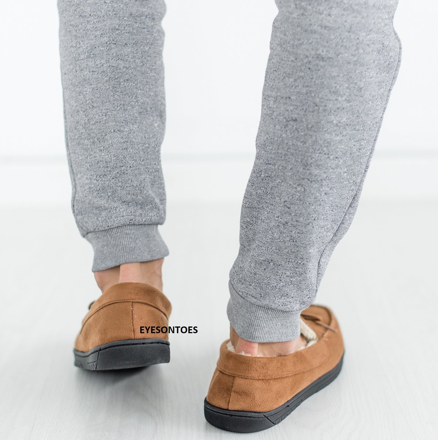 Men’s Fleece-Lined Moccasin Slippers – Warm Winter House Shoes with Hard Sole, UK Sizes