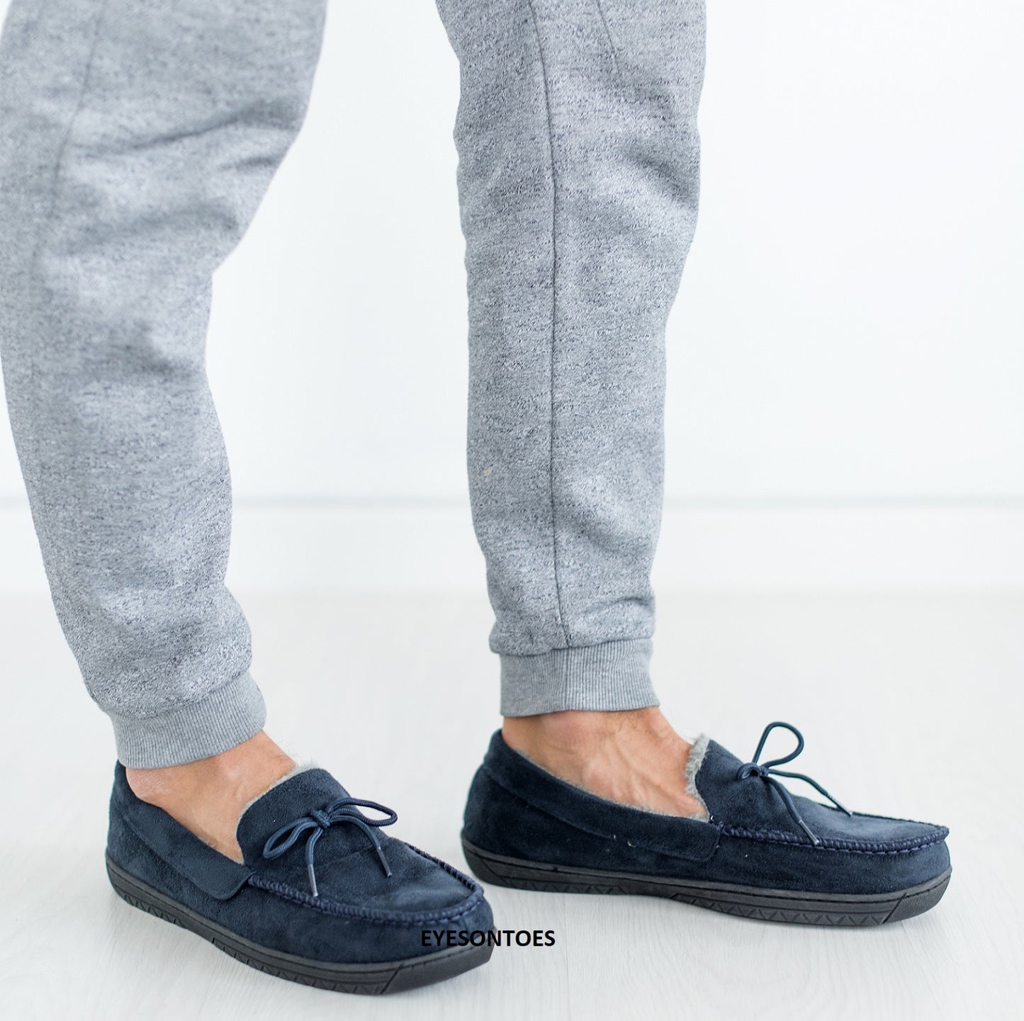 Men’s Fleece-Lined Moccasin Slippers – Warm Winter House Shoes with Hard Sole, UK Sizes