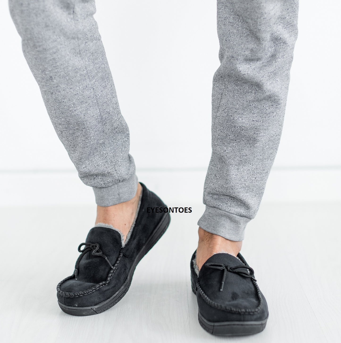 Men’s Fleece-Lined Moccasin Slippers – Warm Winter House Shoes with Hard Sole, UK Sizes